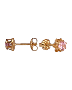 Aretes de Botón Rosa