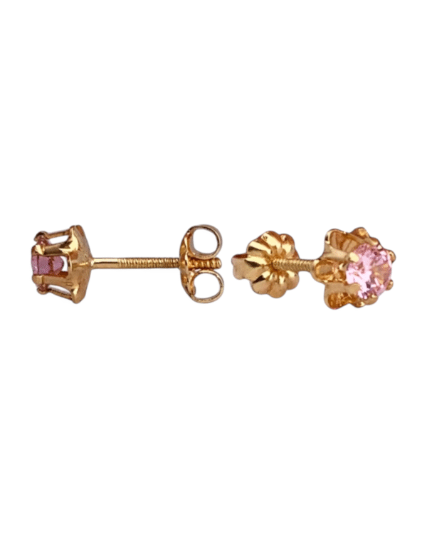 Aretes de Botón Rosa