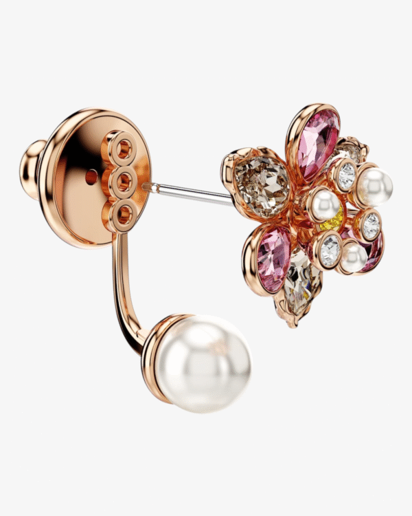 Swarovski Pendientes Flor de Cristal Rosa