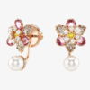 Swarovski Pendientes Flor de Cristal Rosa