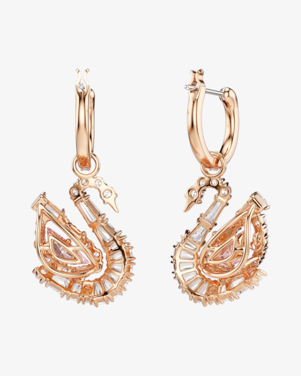 Swarovski Pendientes Cisne Rosa Glamour