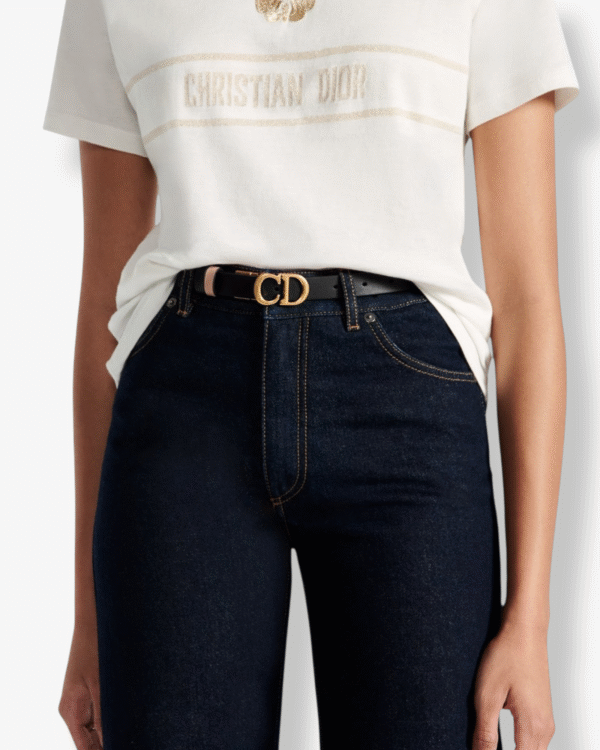 Dior Cinturón Saddle Reversible Negro Clásico