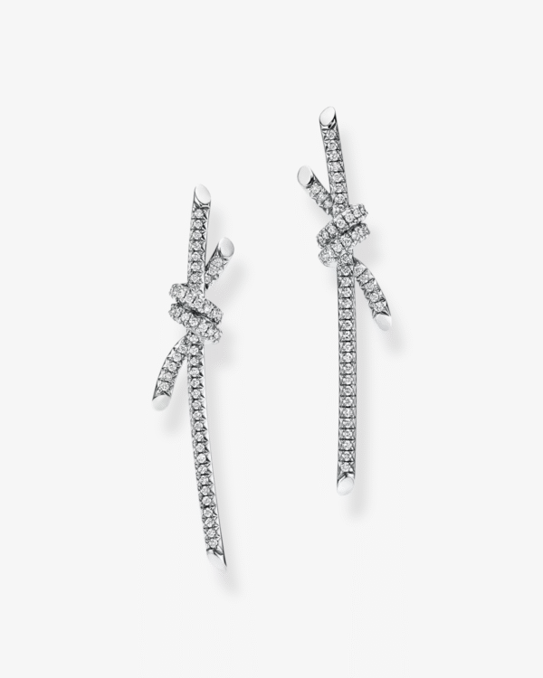 Tiffany & Co. Pendientes Knot Colgantes Plateado