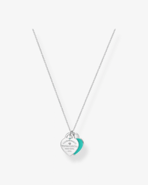Photoroom_165_20251024_003429 Tiffany & Co. Collar Doble Corazón Plateado Turquesa
