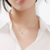 Tiffany & Co. Collar T Círculo Plateado Turquesa