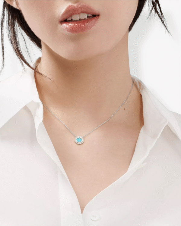 Tiffany & Co. Collar T Círculo Plateado Turquesa