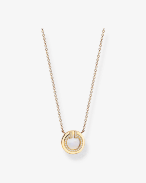 Tiffany & Co. Collar T Círculo Dorado Elegante