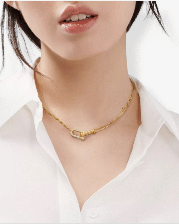 Photoroom_172_20251024_003429 Tiffany & Co. Collar HardWear Doble Eslabón Dorado