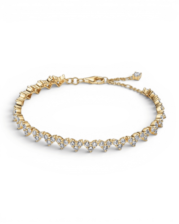 IMG_0325.png Pandora Brazalete Ondulado Dorado, circonitas en patrón de olas