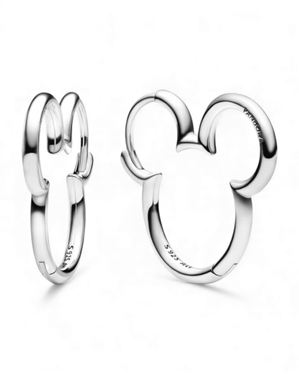 IMG_1900-2.png Aros Pandora plateados silueta de Mickey Mouse