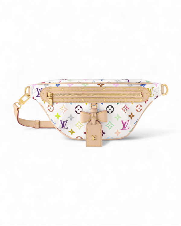 Louis vuitton banano x tm high rise, monograma multicolor con correa ajustable