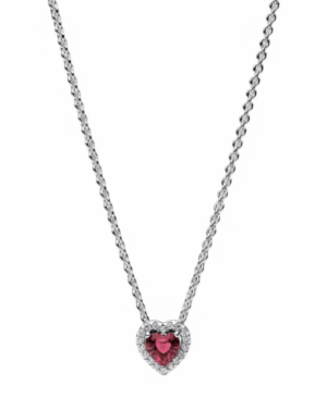 Pandora Collar Corazón Rojo con halo blanco