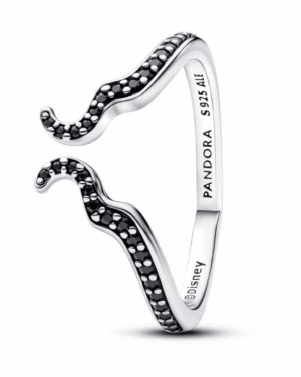 Pandora Anillo Maléfica plateado circonitas negras