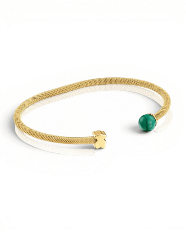 Tous brazalete malaquita icon mesh verde, cordon bicolor con esfera de malaquita