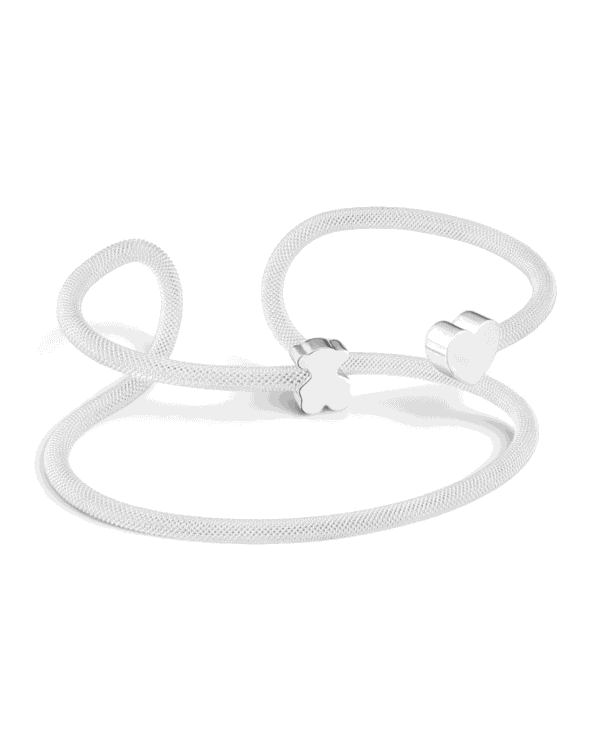 IMG_4274.png Tous brazalete doble icon mesh plateado, dos aros de malla con broche central