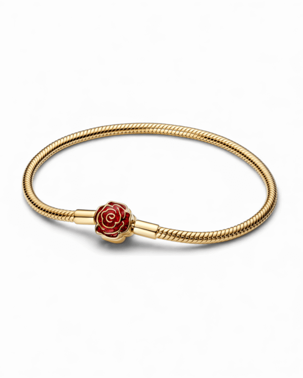 Pandora Brazalete Rosa Encantada con dije de rosa roja