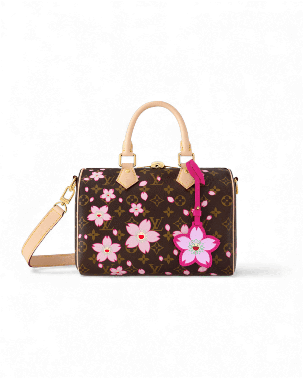 IMG_4911.png Louis vuitton bolso speedy 25 x murakami cherry blossom, flores rosas y dije