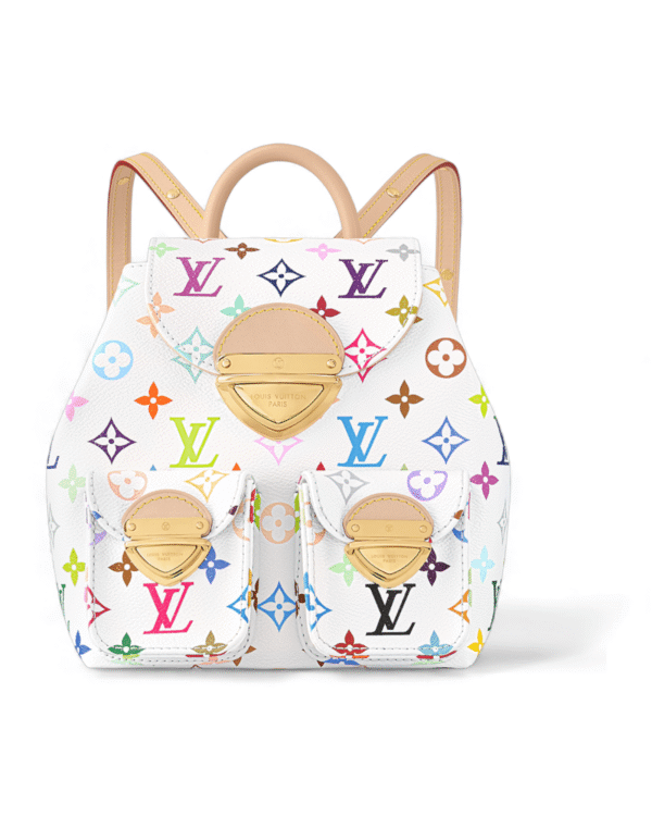 Louis vuitton mochila venice x tm, monograma multicolor con bolsillos frontales