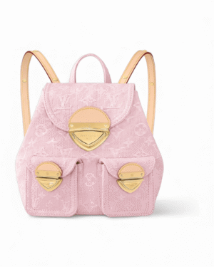 Louis vuitton mochila venice denim rosa, dos bolsillos frontales con solapa