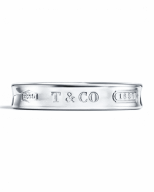 Tiffany anillo t&co 1837 plateado, banda grabada con el año de fundacion