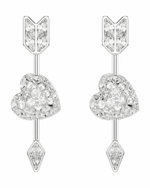 Aros Idyllia Corazón Flechado Largo  – Swarovski