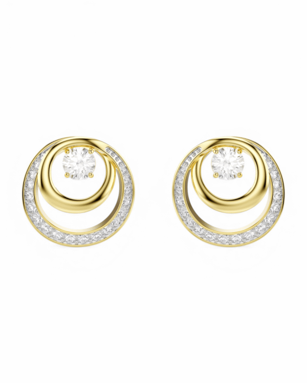 Aros Hyperbola Circular dorado  – Swarovski