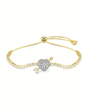 IMG_5620.png Brazalete Idyllia Corazón y Flecha Dorado - Swarovski
