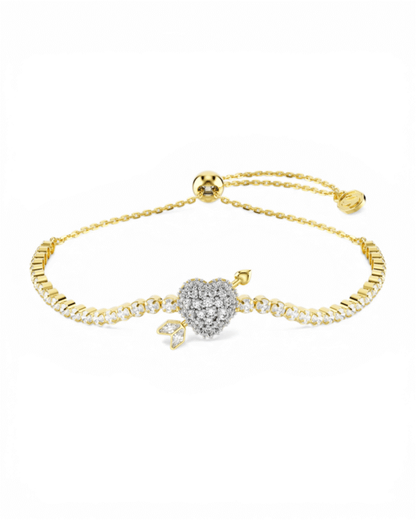 IMG_5620.png Brazalete Idyllia Corazón y Flecha Dorado - Swarovski