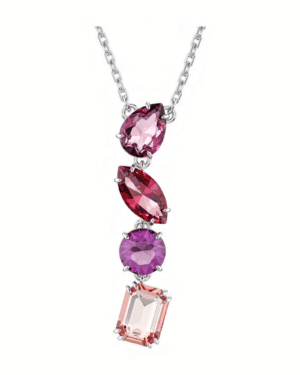 Collar Gema Mix Rosas - Swarovski