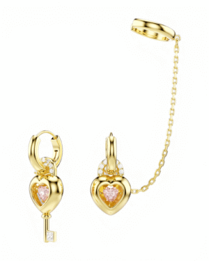 Aros Idyllia Corazón y Llave con Cadena – Swarovski