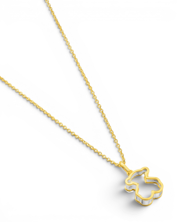 Tous collar galaxy dorado, silueta de osito abierta en cadena de cordon