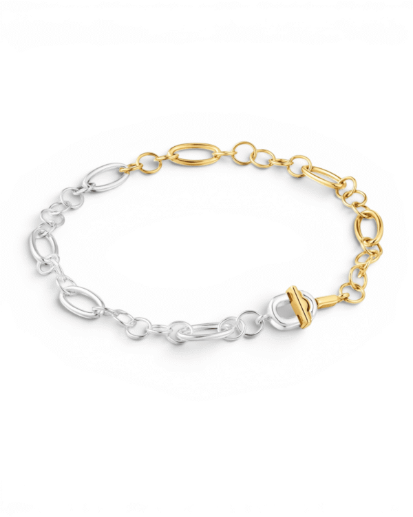 IMG_6755.png Tous brazalete manifesto bicolor, eslabones ovalados combinados en plata y oro