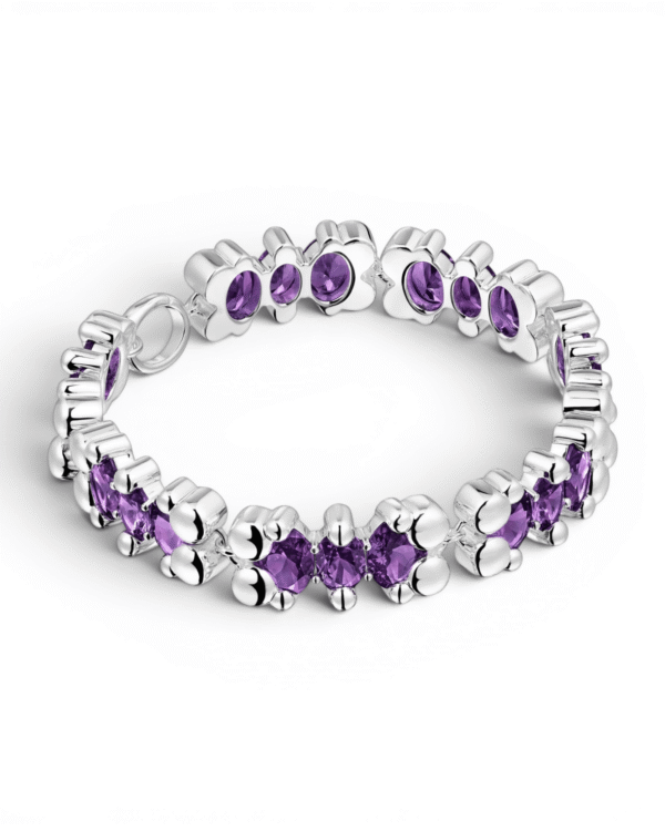Tous brazalete color bear lgg morado, banda de ositos facetados en circonita violeta