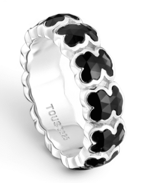 IMG_6779.png Tous anillo mediano icon color negro, banda de osos facetados en fila