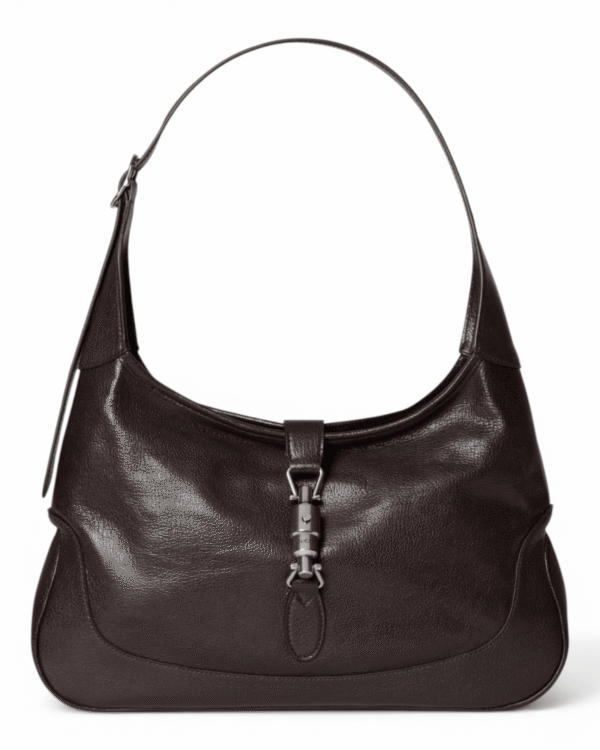 Gucci bolso jackie 1961 café oscuro, silueta amplia con broche horsebit