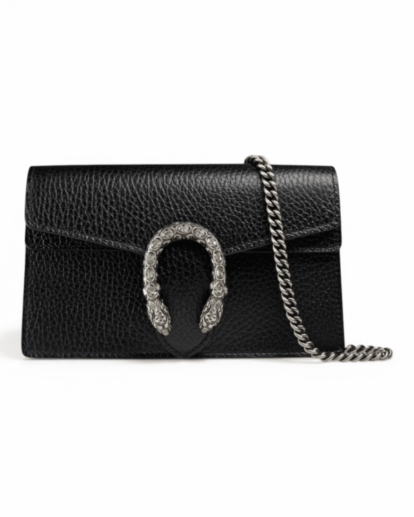IMG_7385.png Gucci bolso dionysus negro, broche cabeza de tigre con cadena plateada