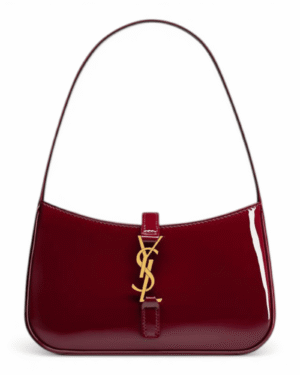 Yves saint-laurent bolso noir charol granada, brillo intenso con broche ysl