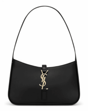 Yves saint-laurent bolso noir liso negro, acabado mate con broche ysl