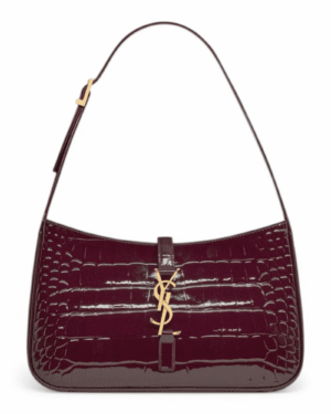 Yves saint-laurent bolso noir textura granada, relieve con broche ysl dorado