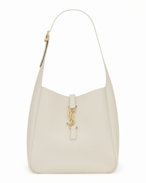 IMG_7607.png Yves saint-laurent bolso le 5 á 7 small blanco, silueta hobo con broche ysl