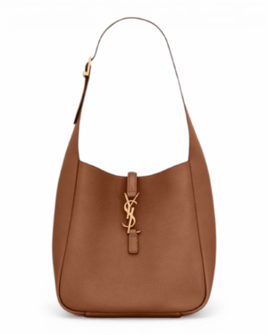 IMG_7608.png Yves saint-laurent bolso le 5 á 7 small marrón, silueta hobo con broche ysl
