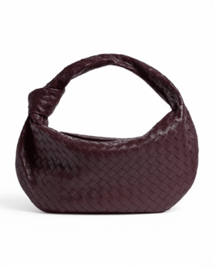 Bottega veneta bolso clásico jodie vino, tejido trenzado con asa anudada