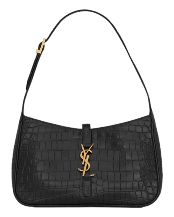 Yves saint-laurent bolso noir textura negro, silueta curva con relieve de escamas
