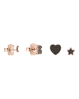 PhotoRoom_028_20221004_201701.png Tous aros motif rosado, set de 4 pares con luna trebol corazon y estrella