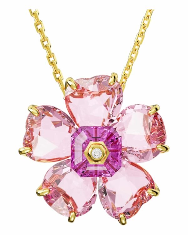 Collar Florere Flor Rosa - Swarovski