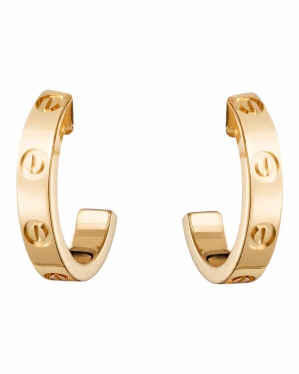 Cartier aros love dorados, argolla con motivo de tornillos grabados