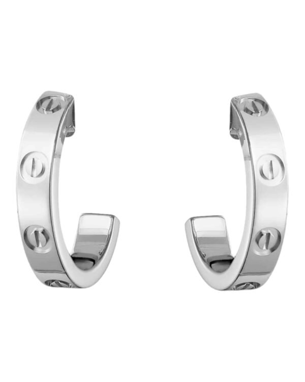 Cartier aros love plateados, argolla con motivo de tornillos grabados