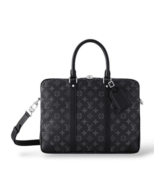 Photoroom_000_20250330_213622.png Louis vuitton maletín voyage monogram eclipse pm, doble asa con correa desmontable