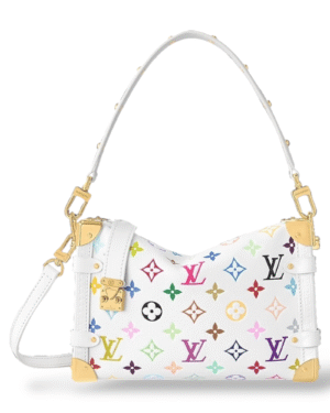 Photoroom_000_20250330_215005.png Louis vuitton bolso side trunk x tm blanco, forma de baul con broche dorado
