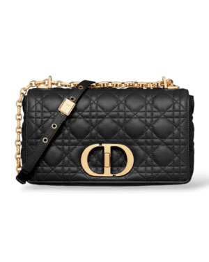 Photoroom_000_20250331_163728.png Dior bolso caro grande negro, cuerpo acolchado con cadena gruesa dorada